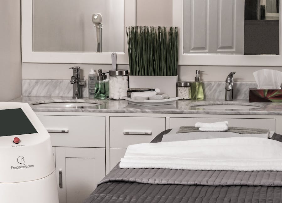 A serene and modern spa treatment room